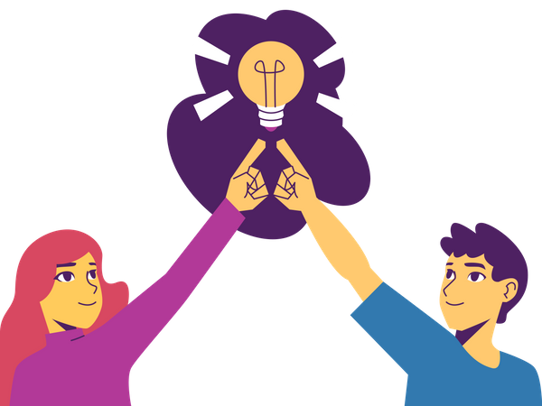 Business people thinking over business idea  Illustration