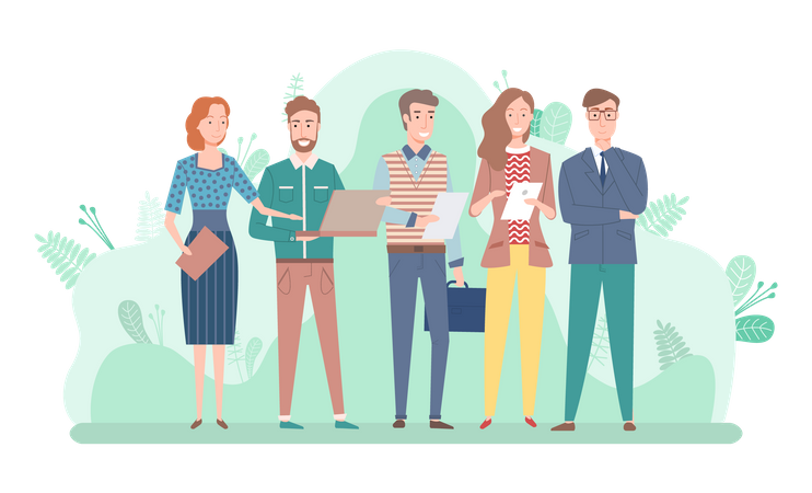 Business people together in park  Illustration