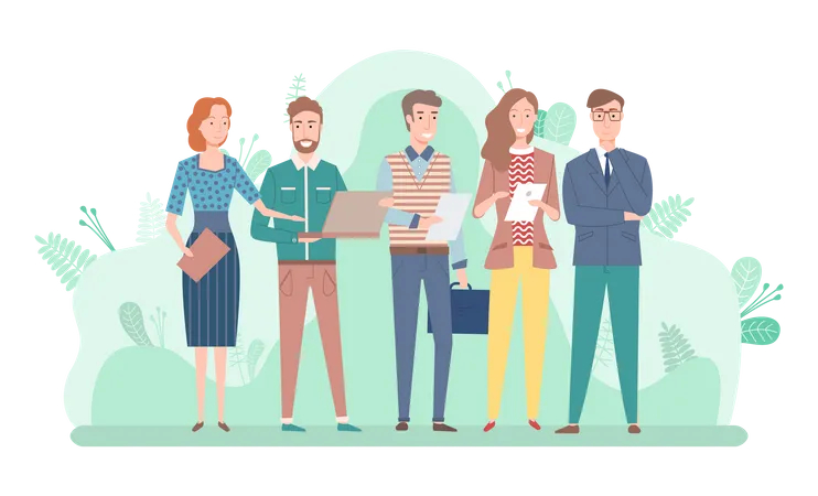 Business people together in park  Illustration