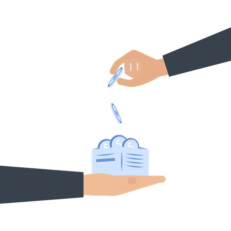 Business people transferring financial  Illustration