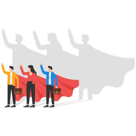 Business people try to become leaders of market  Illustration