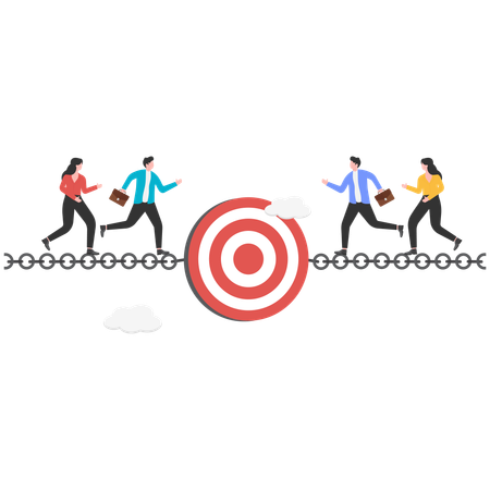 Business people trying to catch targets  Illustration