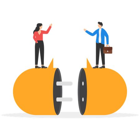 Business people trying to charge battery  Illustration