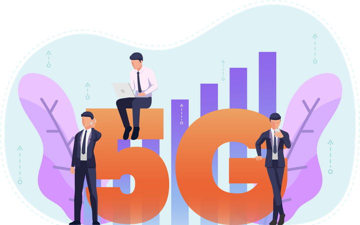 Business people use 5G internet  Illustration