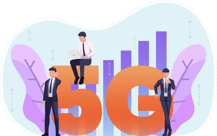Business people use 5G internet  Illustration