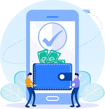 Business people using E-Wallet  Illustration