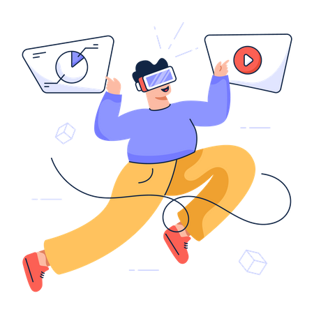 Business people using Vr technology Illustration
