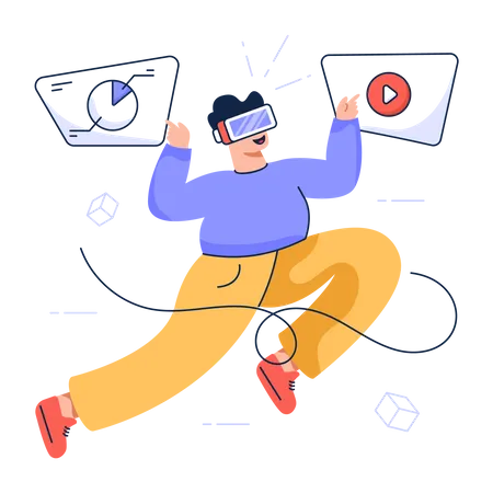 Business people using Vr technology  Illustration