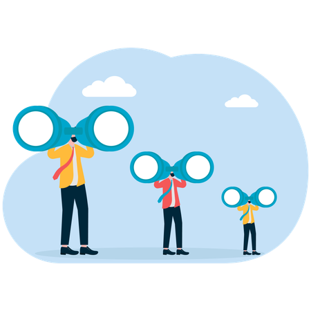 Business people viewing business vision  Illustration