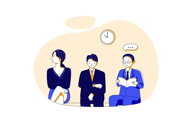 Business people waiting for job interview Illustration