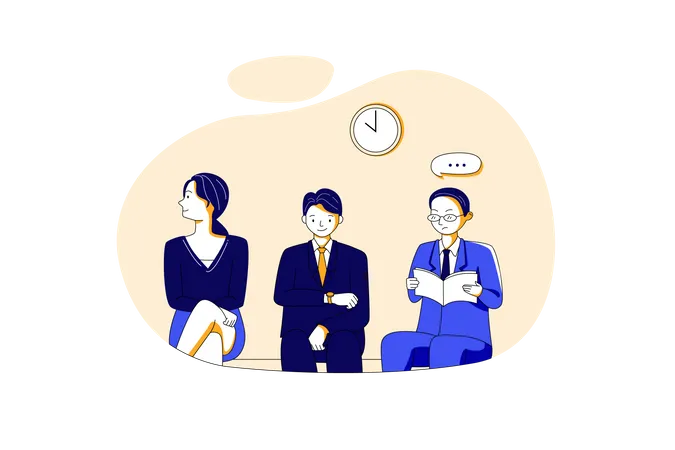 Business people waiting for job interview  Illustration