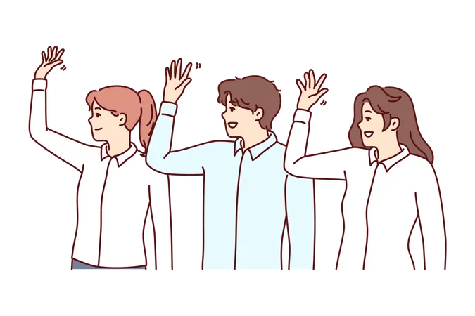 Business people waving hands  Illustration