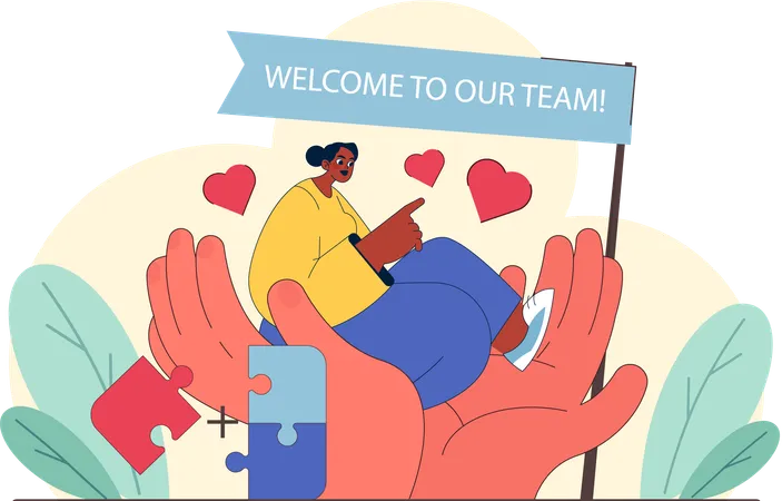Business people welcoming in team  Illustration