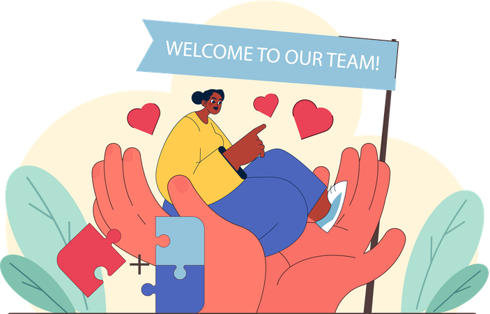 Business people welcoming in team  Illustration