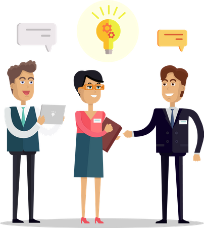 Business people with a business idea  Illustration