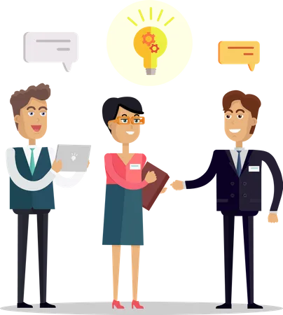 Business people with a business idea  Illustration