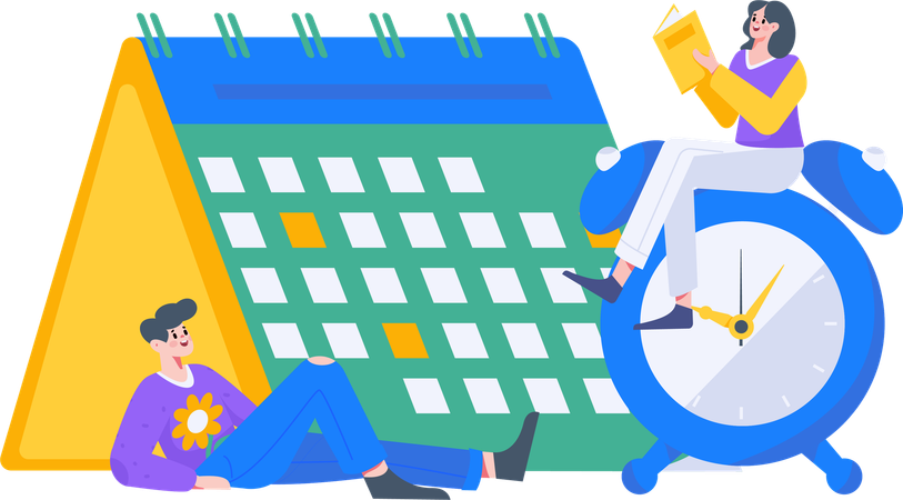 Business people with Business Calendar  Illustration