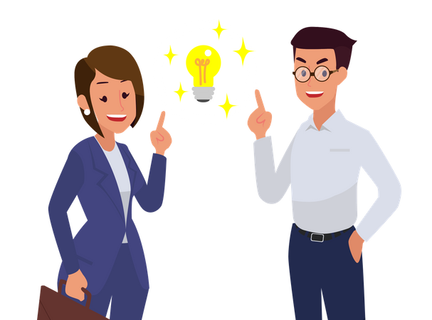 Business people with business idea Illustration