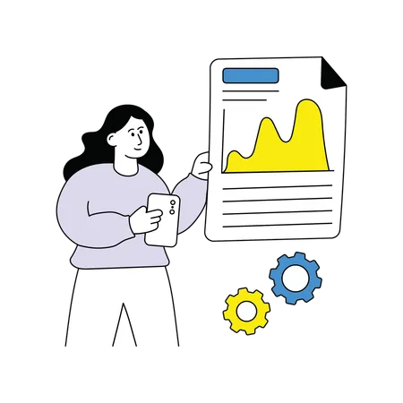 사업 보고서를 가진 사업가  일러스트레이션