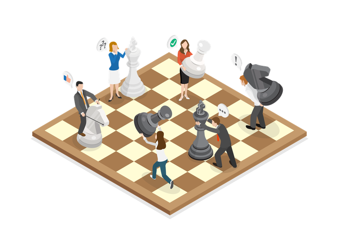 Business people with business strategy  イラスト