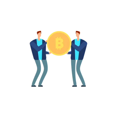 Business people with cryptocurrency  Illustration