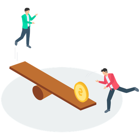 Business People with Business Effort  Illustration
