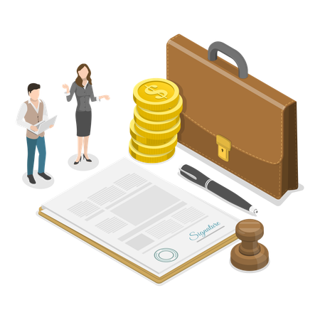 Business people with Grants And Incentives  Illustration