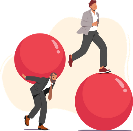 Business People with Huge Balls  イラスト