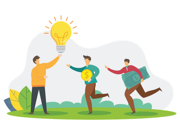 Business people with idea Illustration
