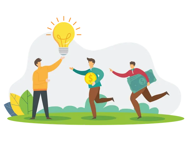 Business people with idea  Illustration