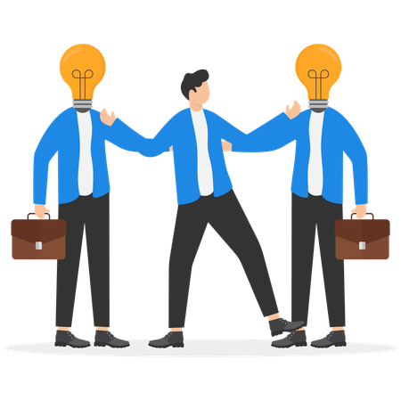 Business people with idea  Illustration