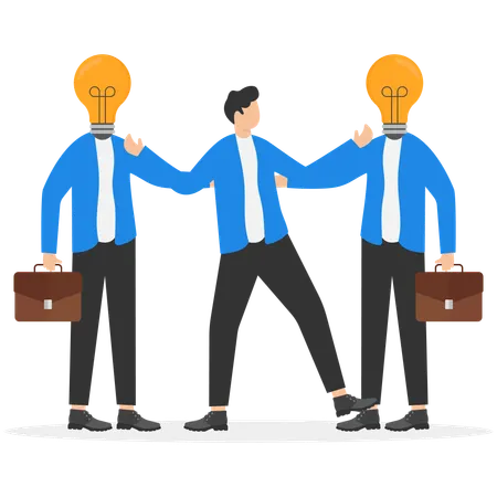 Business people with idea  Illustration