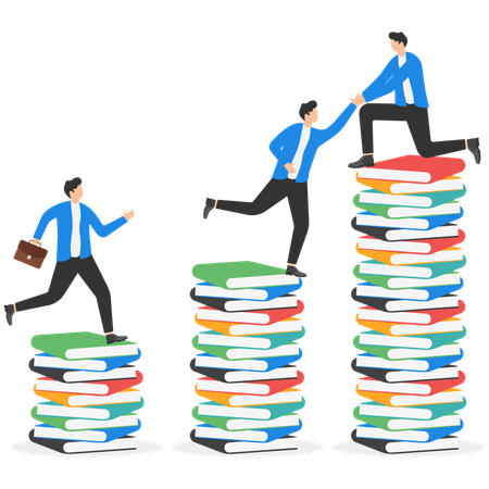 Business people with levels of education  Illustration