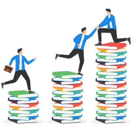 Business people with levels of education  Illustration