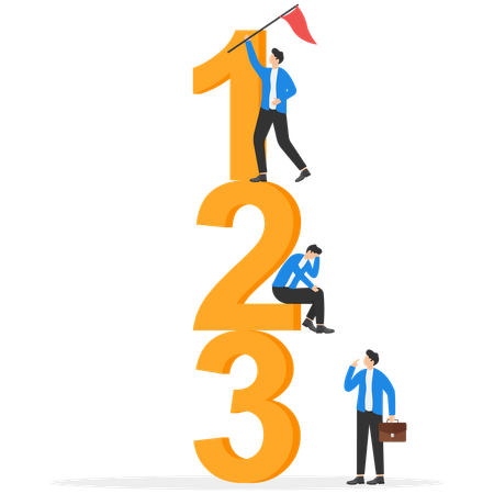 Business people with numbers  Illustration