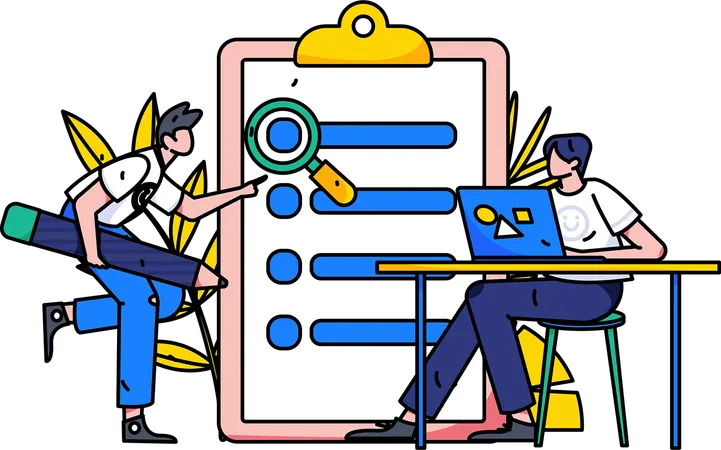 Business people with pencil and checklist clipboard  Illustration