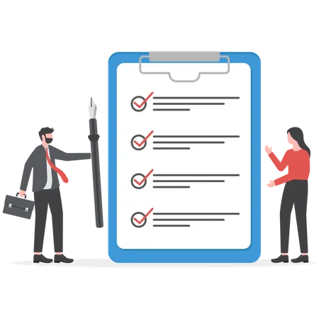 Task Checklist Clipboard With To Do List Checkmark Task Management To Track Work Completion Accomplishment Survey Or Questionnaire Concept Business People With Penl And Checklist Clipboard Illustration