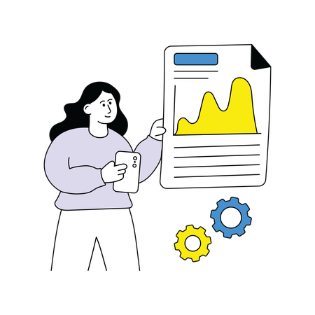 Business People with Business Report  Illustration