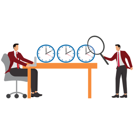 Business people with Time management and control  Illustration
