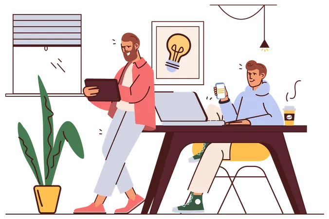 Business people work in the office Illustration