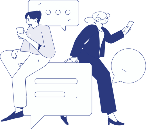 Business people work on team analysis data  Illustration