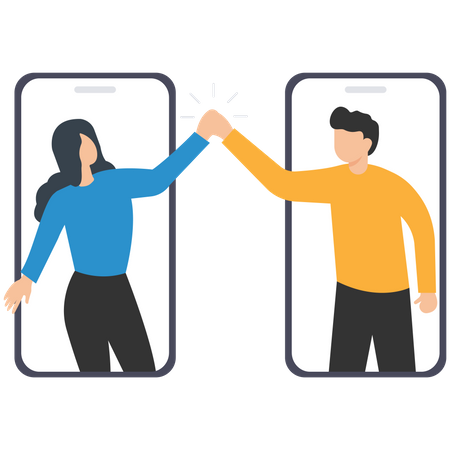 Business people work together online  Illustration