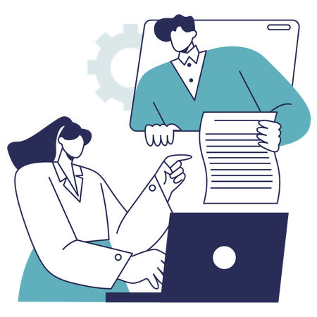 Business people working as Teamwork Project  Illustration
