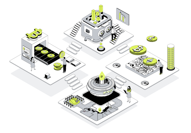 Business people working at Cryptocurrency market  Illustration