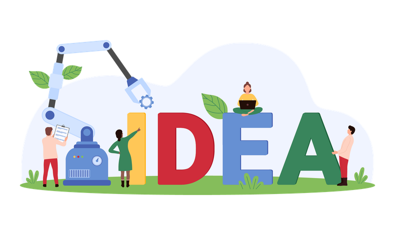 Business people working creative idea automation  Illustration