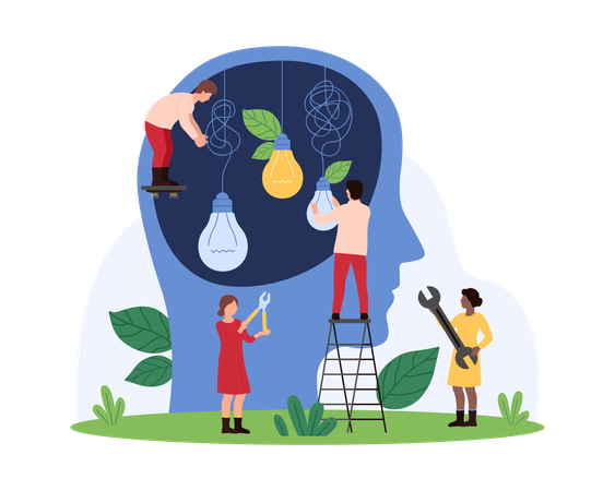 Business people working creative idea to solve problem  Illustration