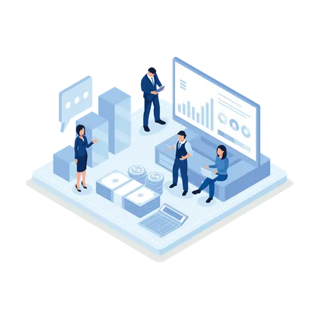 Business people working for Financial management  Illustration