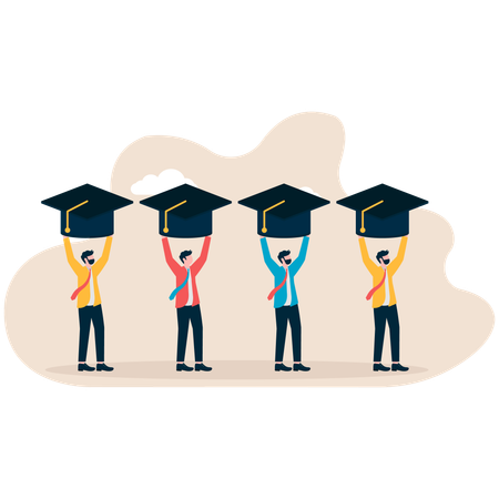 Business people working for graduation  Illustration