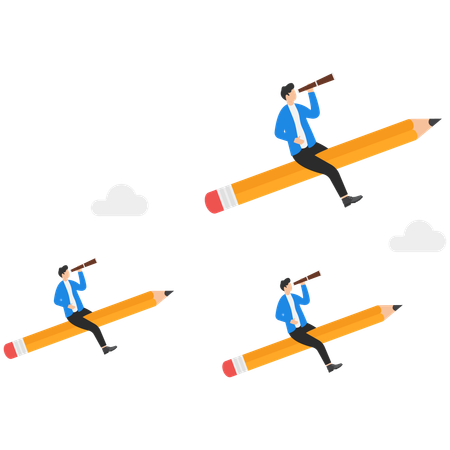 Business people working for target achievement  Illustration