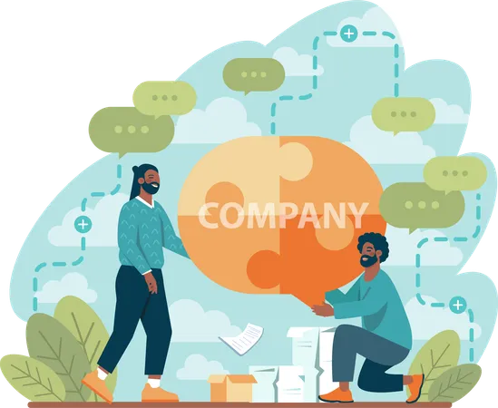 Business People working in company with loyalty  Illustration